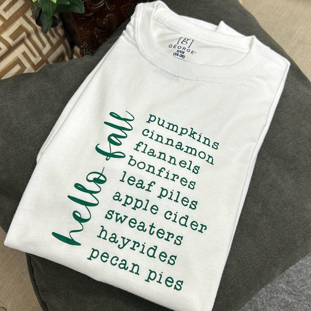 Custom Made White Tee for Fall